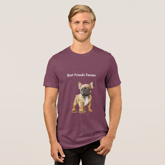 Die besten Freunde für immer Frenchie Dog Tri-Blend Shirt (Vorderseite voll)