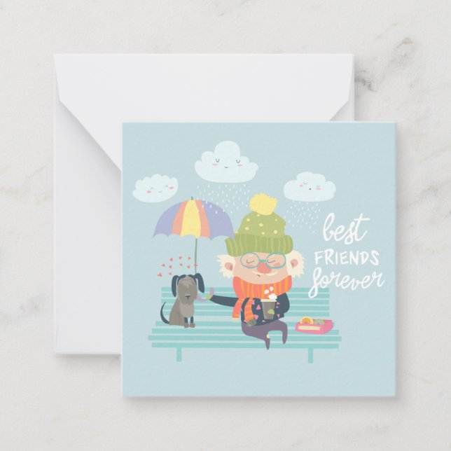 Die besten Freunde für immer Mitteilungskarte (Vorderseite)