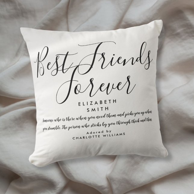 Die besten Freunde für immer Modernes, elegantes S Kissen (Best Friends Forever Modern Elegant Script Quote Throw Pillow)