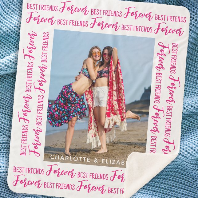 Die besten Freunde für immer Modernes Trendy Pink  Sherpadecke (Von Creator hochgeladen)