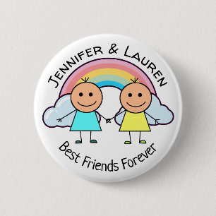 Die besten Freunde für immer Personalisiert Button