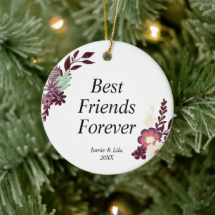 Die besten Freunde für immer Personalisierte Lila Keramik Ornament