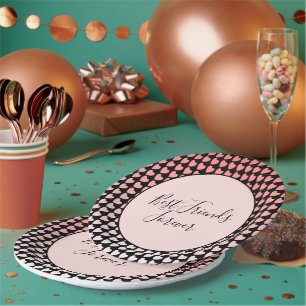 Die besten Freunde für immer rosa Herz Pappteller