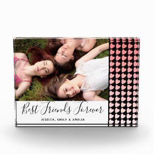 Die besten Freunde für immer Rosa Herzfreundschaft Fotoblock
