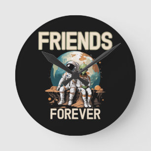 Die besten Freunde für immer Runde Wanduhr