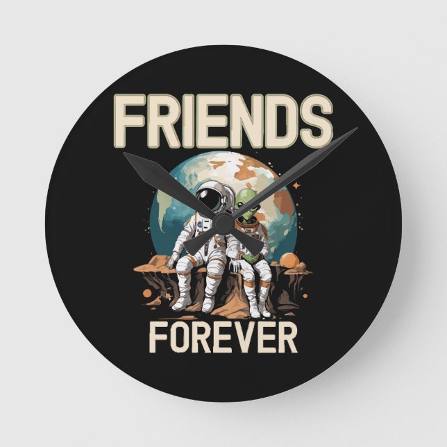 Die besten Freunde für immer Runde Wanduhr (Vorderseite)