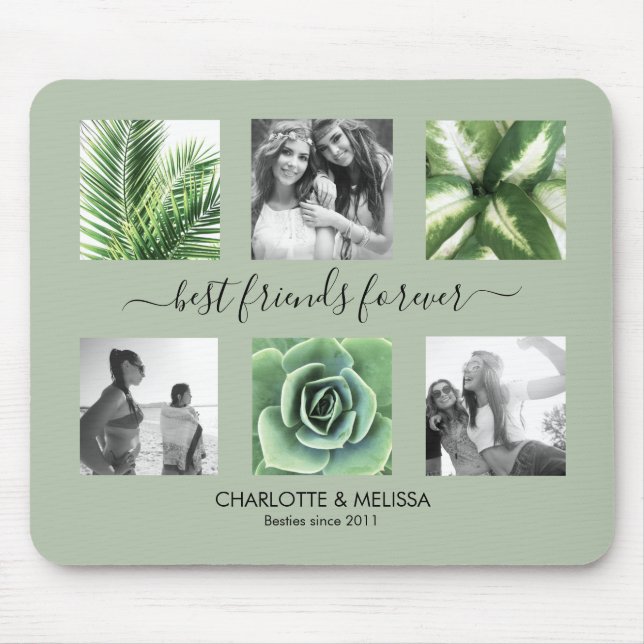 Die besten Freunde für immer sage grün 6 Foto Coll Mousepad (Vorne)