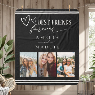 Die besten Freunde für immer Schwarz-Foto Collage Sherpadecke