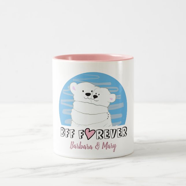 Die besten Freunde für immer Zweifarbige Tasse (Mittel)