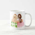 Die besten Freunde geben Tasse Blonde und Brünett<br><div class="desc">So ein besonderes Geschenk für Ihren besten Freund! Tasse mit zwei Mädchen Blonde und Brünett und "Friends Forever" Formulierung auf der anderen Seite.</div>