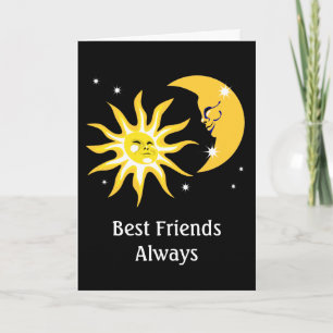 Die besten Freunde glückliche Sun- und Moon-Karte Karte