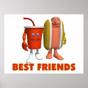 Die besten Freunde Hot Dog & Soda Poster