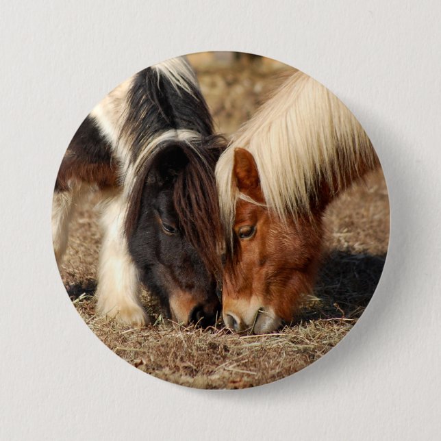 Die besten Freunde! Knopf mit zwei Ponys Button (Vorderseite)