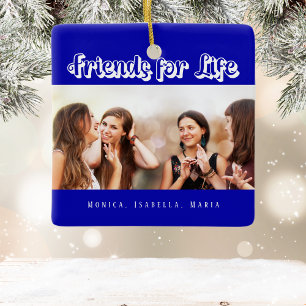 Die besten Freunde königsblau-weiße Fotos Keramikornament