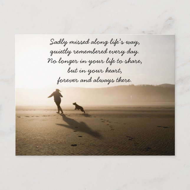 Die besten Freunde Mädchen und Hund am Strand Postkarte (Vorderseite)