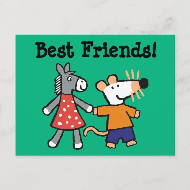 Die besten Freunde Maisy und Dotty Hold Hands Postkarte (Vorderseite)