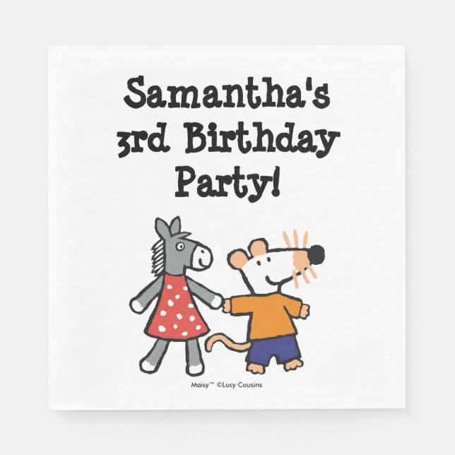 Die besten Freunde Maisy und Dotty Hold Hands Serviette (Vorderseite)