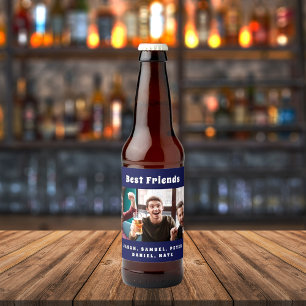 Die besten Freunde Männer Typ Party Foto Spaß Mari Bierflaschenetikett