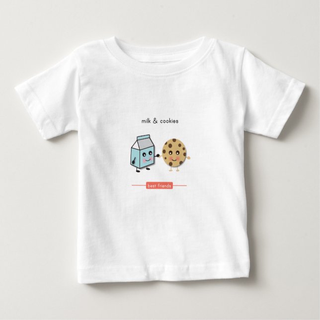 Die besten Freunde: Milch und Cookies Baby T-shirt (Vorderseite)