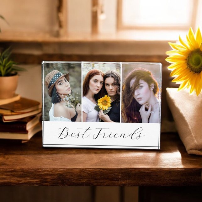 Die besten Freunde Moderne Freundschaft FotoCollag Fotoblock (Personalize with your selected photos.)