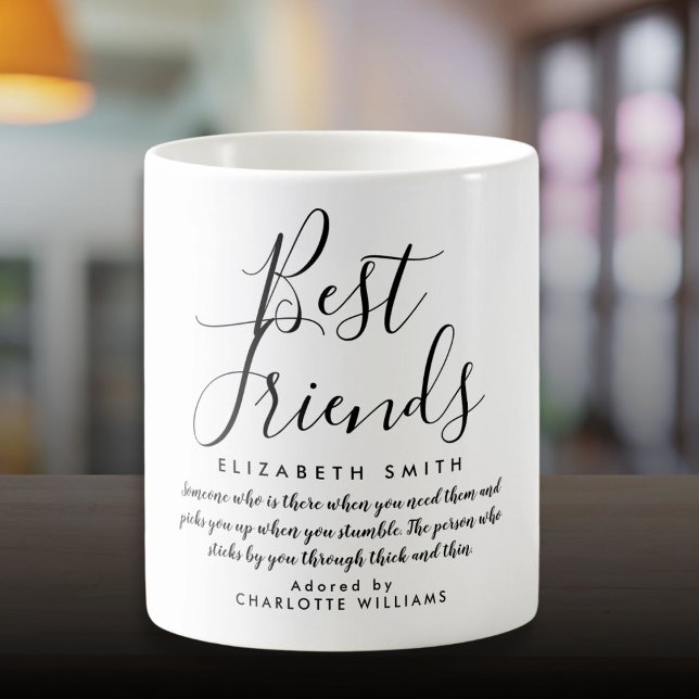 Die besten Freunde Modernes, elegantes Skriptangeb Kaffeetasse (Best Friends Modern Elegant Script Quote Coffee Mug)