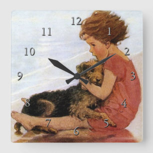 Die besten Freunde Quadratische Wanduhr