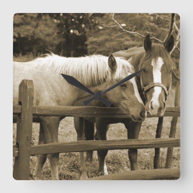 Die besten Freunde Quadratische Wanduhr (Vorderseite)