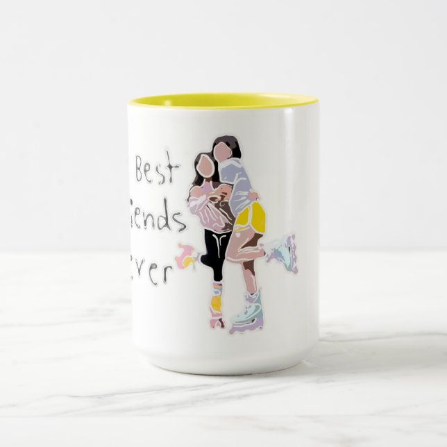 Die besten Freunde Roller Skate Forever Tasse (Zentrum)