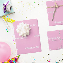 Die besten Freunde rosa pastellweiße Schrift Geschenkpapier Set
