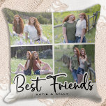 Die besten Freunde Stilvolle Freundschaft Foto Col Kissen<br><div class="desc">Feiern Sie Ihre beste Freundin und Freundschaft mit einem maßgeschneiderten Foto Collage Keepake Kissen. Ob Geburtstag oder Weihnachten - dieses Kissen der besten Freunde ist ein wunderbares Geschenk, das noch viele Jahre lang ein Schatz sein wird. Das Kissen ist zweiseitig, sodass Sie auf jeder Seite verschiedene Fotos machen können. Die...</div>
