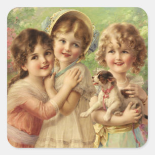 Die besten Freunde von Émile Vernon Quadratischer Aufkleber