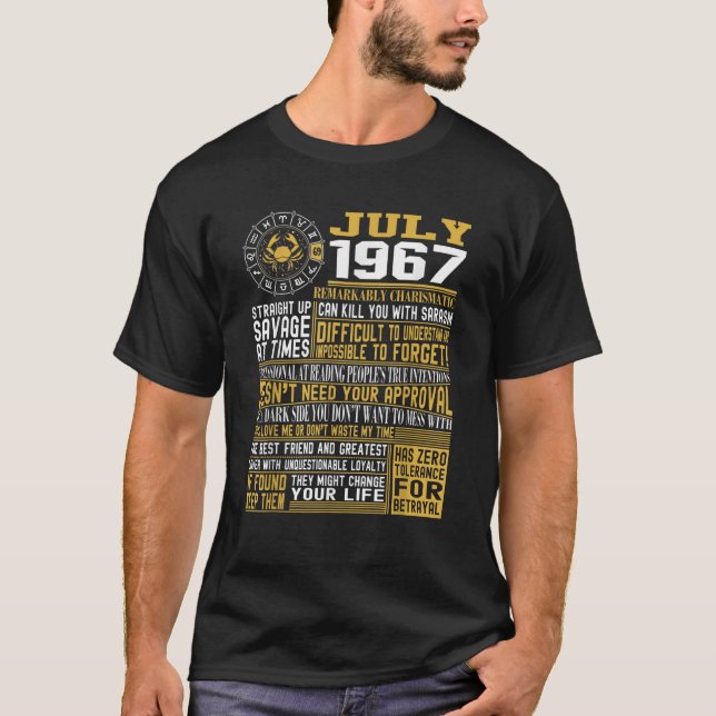 Die besten Geborenen im Juli 1967 Fakten für Männe T-Shirt (Vorderseite)