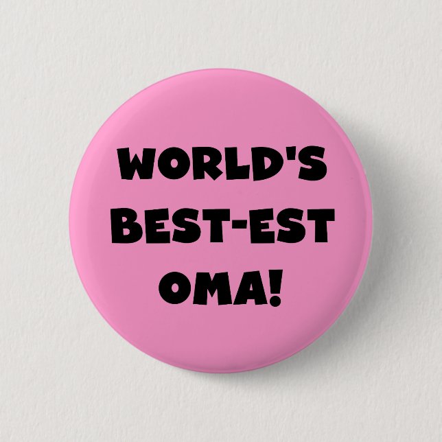 Die besten Geschenke der Welt aus Oma, Schwarz ode Button (Vorderseite)