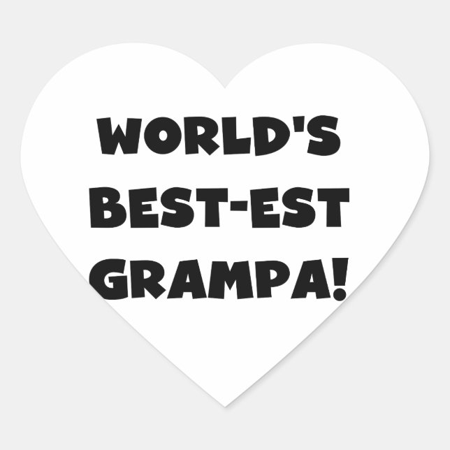 Die besten Grampa-T - Shirt der Black Text World g Herz-Aufkleber (Vorderseite)