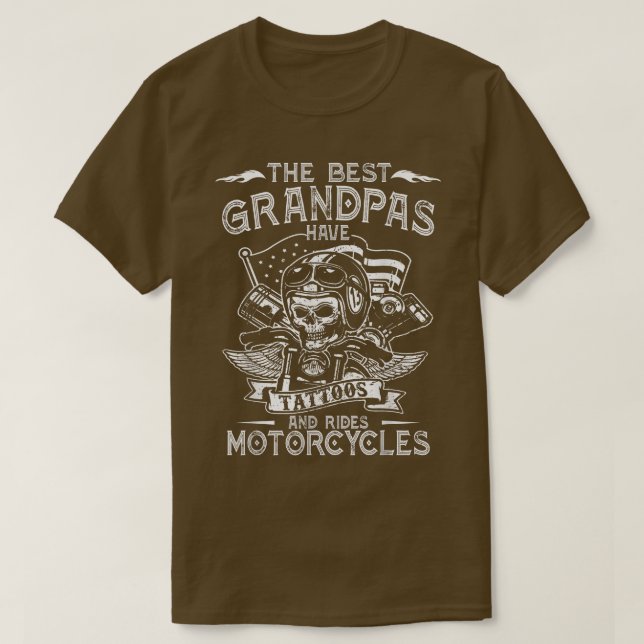 Die besten Grandpas haben Tattoos und Ride Motorrä T-Shirt (Design vorne)