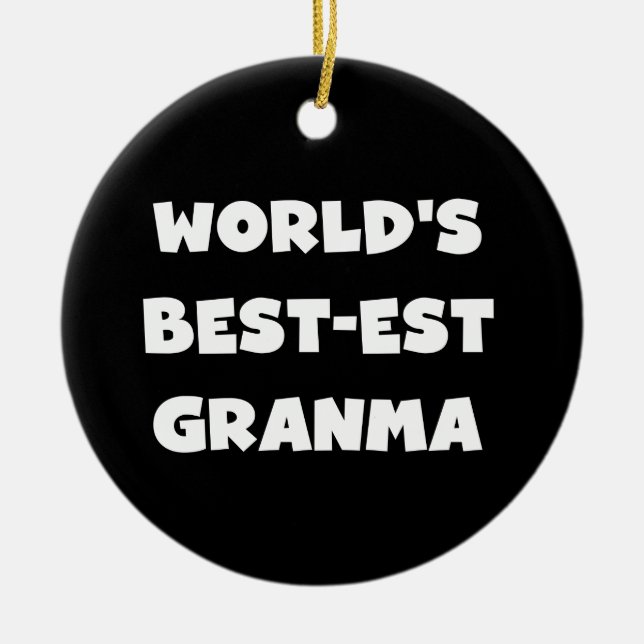 Die besten Granma Schwarz und Weiß der Welt Keramikornament (Vorne)
