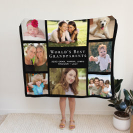 Die besten Großeltern der Welt - Collage Black Fleecedecke