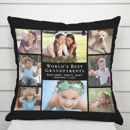 Die besten Großeltern der Welt - Collage Black Kissen