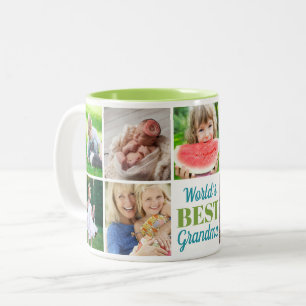 Die besten Großkinder der Welt 9 FotoCollage Zweifarbige Tasse