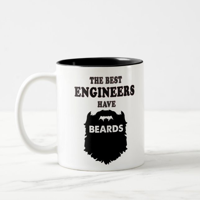 die besten Ingenieure haben Bartgeschenk-Mann-T - Zweifarbige Tasse (Links)