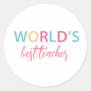 Die besten Lehrer der Welt - farbenfroh Runder Aufkleber
