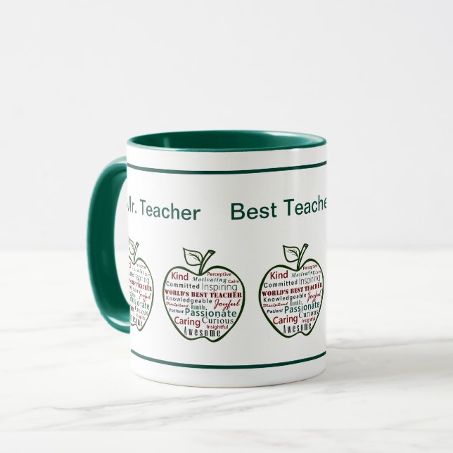 Die besten Lehrercharakteristika der Green Apple W Tasse (Vorderseite Links)