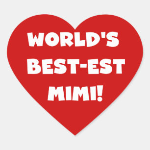 Die besten Mimi-White-Text-T - Shirt der Welt gebe Herz-Aufkleber
