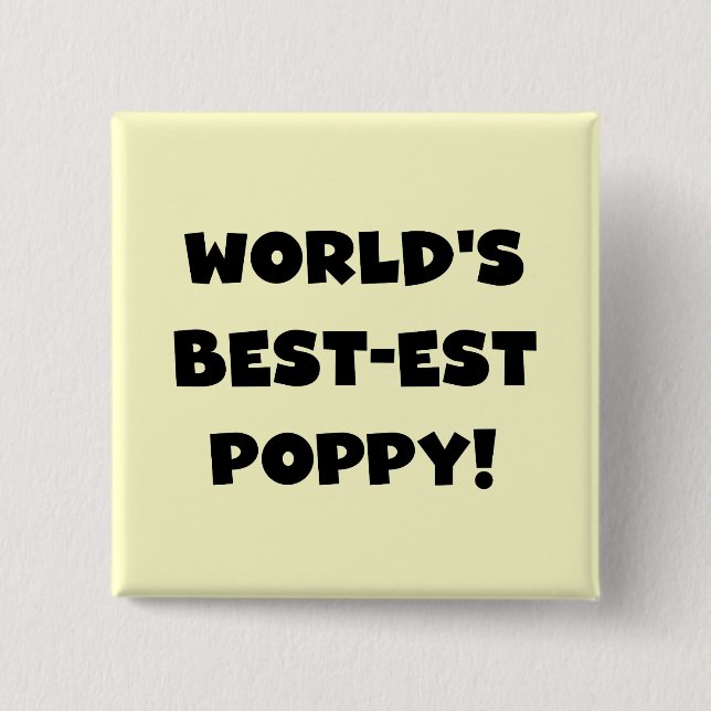 Die besten Mohngeschenke der Black Text World Button (Vorderseite)