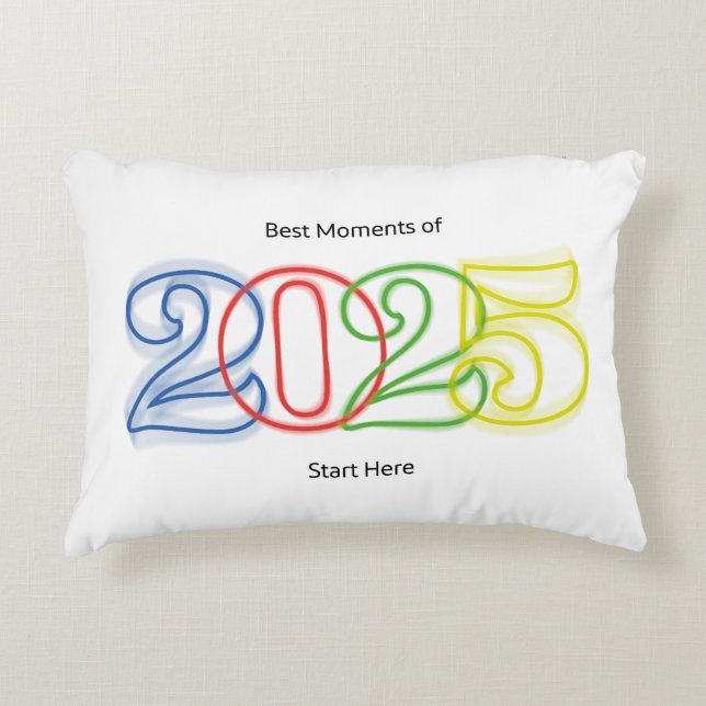 Die besten Momente des Jahres 2025 beginnen hier Dekokissen (Vorderseite)