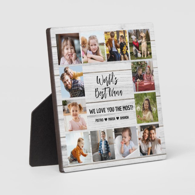 Die besten Nana Grandkids 12 Foto Collage Plaqu Fotoplatte (Vorderseite)