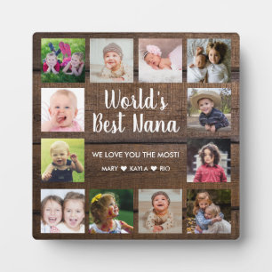 Die besten Nana Grandkids 12 Foto Collage Wood Fotoplatte