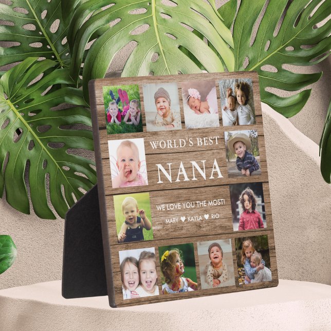 Die besten Nana Grandkids Foto Collage Wood Fotoplatte (Von Creator hochgeladen)