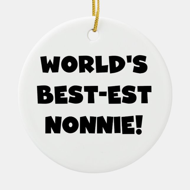 Die besten Nonnie-Geschenke der Black Text World Keramikornament (Vorne)