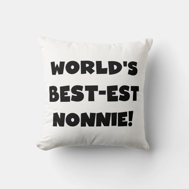 Die besten Nonnie-Geschenke der Black Text World Kissen (Vorderseite)